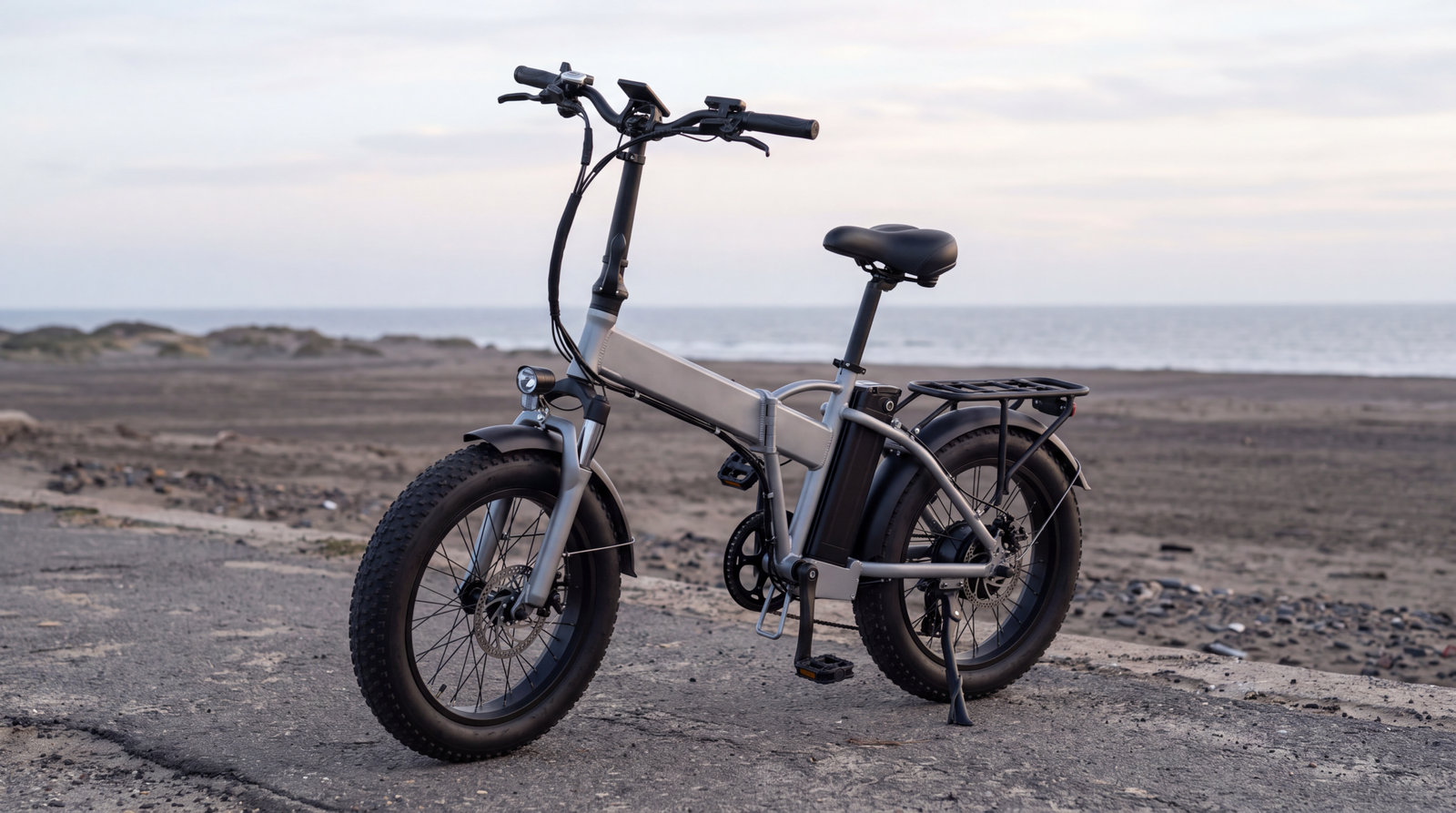 best folding bike electric — Dahon folded on urban street
