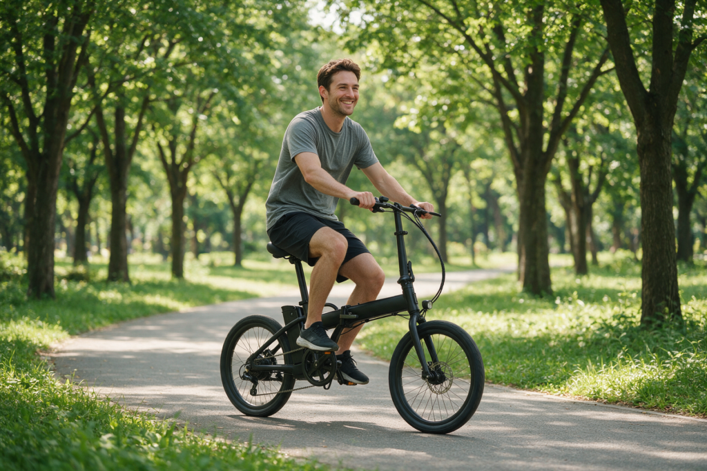 best folding bike electric — Tern folding bike in motion